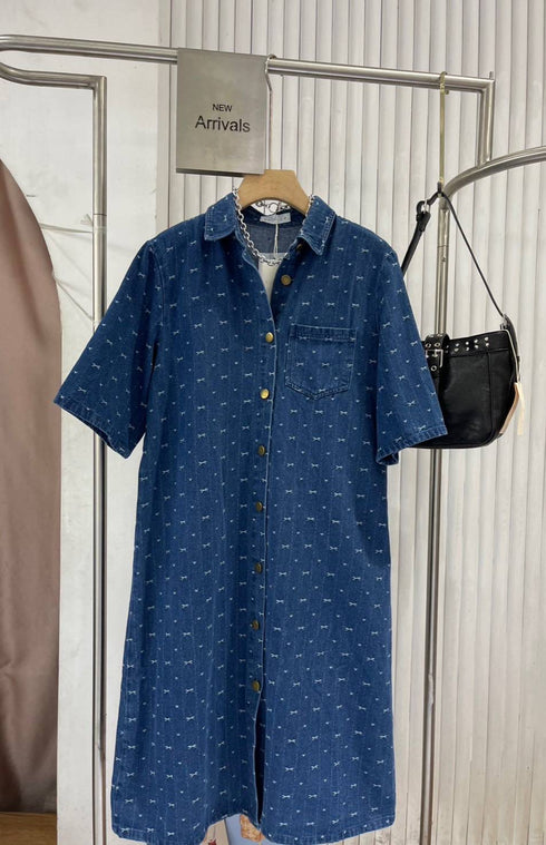 Oversize Denim Shirt Dress